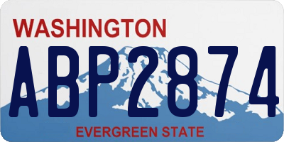 WA license plate ABP2874