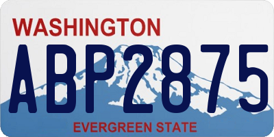 WA license plate ABP2875