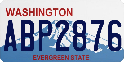 WA license plate ABP2876
