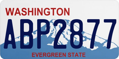 WA license plate ABP2877