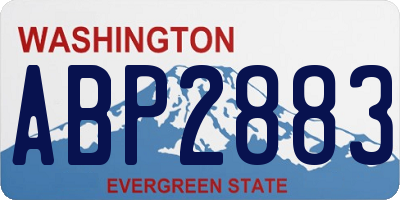 WA license plate ABP2883