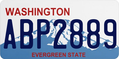 WA license plate ABP2889