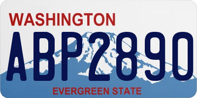 WA license plate ABP2890