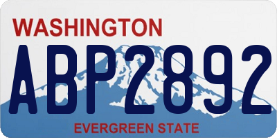 WA license plate ABP2892