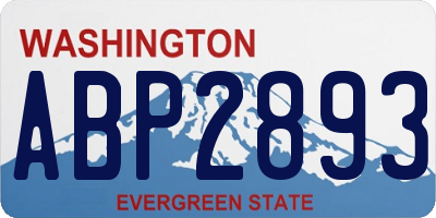 WA license plate ABP2893