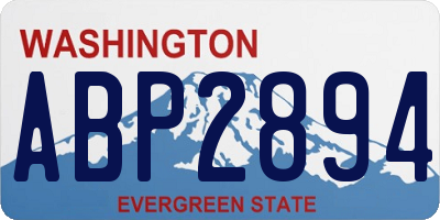 WA license plate ABP2894