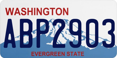 WA license plate ABP2903