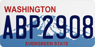 WA license plate ABP2908