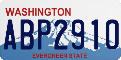 WA license plate ABP2910