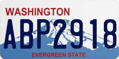WA license plate ABP2918
