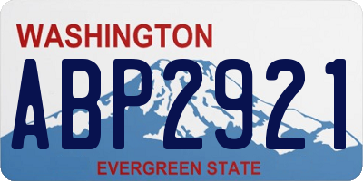 WA license plate ABP2921