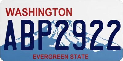 WA license plate ABP2922