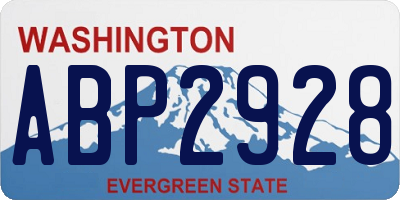 WA license plate ABP2928