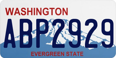 WA license plate ABP2929