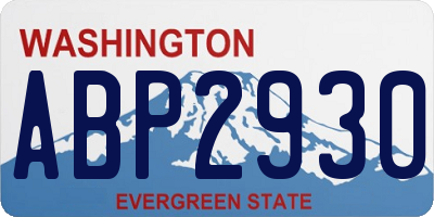 WA license plate ABP2930