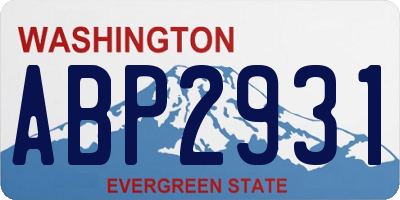 WA license plate ABP2931