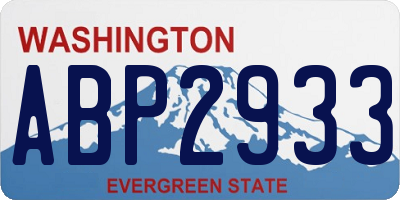 WA license plate ABP2933
