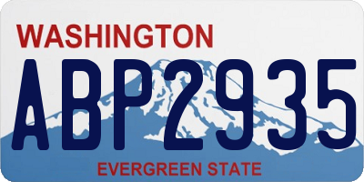 WA license plate ABP2935