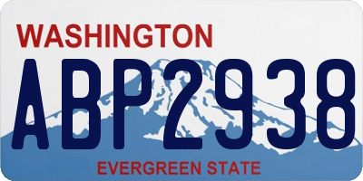 WA license plate ABP2938