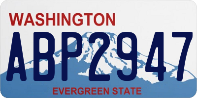 WA license plate ABP2947