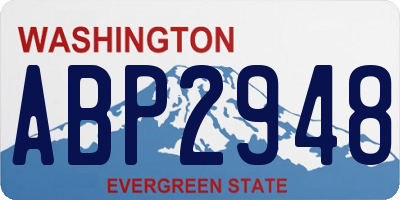 WA license plate ABP2948