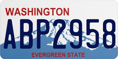 WA license plate ABP2958