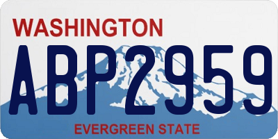 WA license plate ABP2959