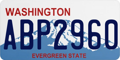 WA license plate ABP2960