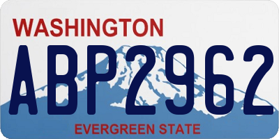 WA license plate ABP2962