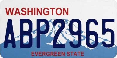 WA license plate ABP2965