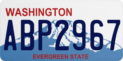 WA license plate ABP2967