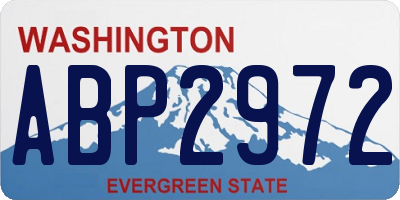 WA license plate ABP2972