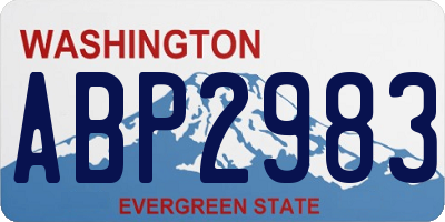 WA license plate ABP2983