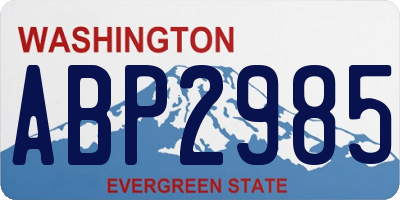 WA license plate ABP2985