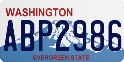 WA license plate ABP2986