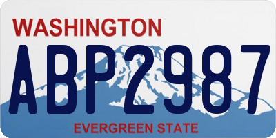 WA license plate ABP2987