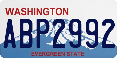 WA license plate ABP2992