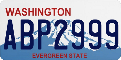WA license plate ABP2999