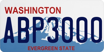 WA license plate ABP3000