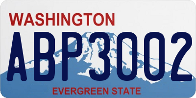WA license plate ABP3002
