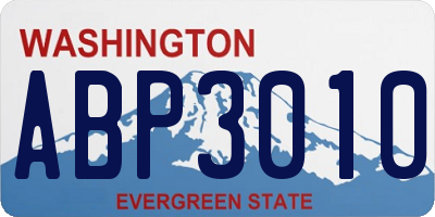 WA license plate ABP3010