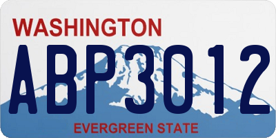 WA license plate ABP3012