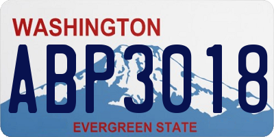 WA license plate ABP3018