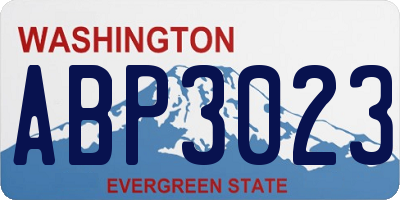WA license plate ABP3023