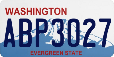 WA license plate ABP3027