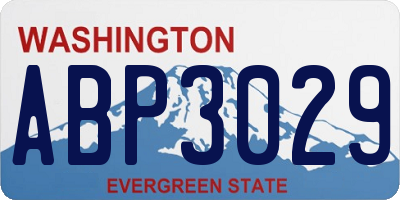 WA license plate ABP3029