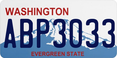 WA license plate ABP3033