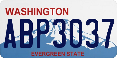 WA license plate ABP3037