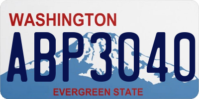 WA license plate ABP3040