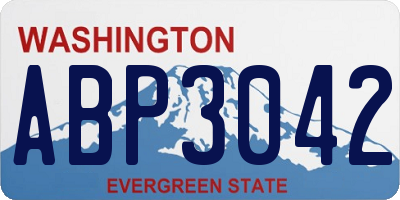 WA license plate ABP3042